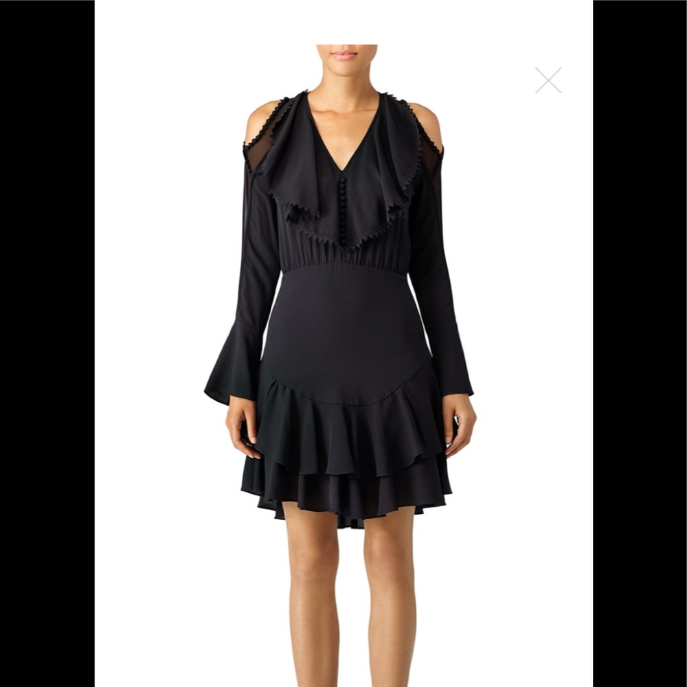 Plume Black Ruffle Dress